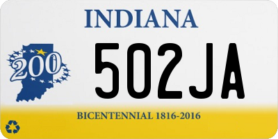 IN license plate 502JA