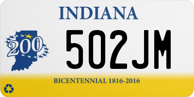 IN license plate 502JM