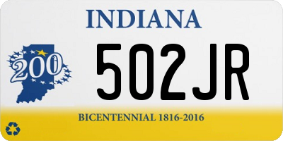 IN license plate 502JR