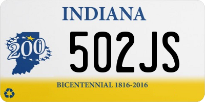 IN license plate 502JS