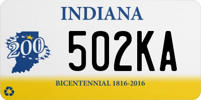 IN license plate 502KA