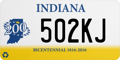 IN license plate 502KJ