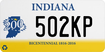 IN license plate 502KP