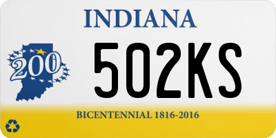 IN license plate 502KS