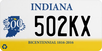 IN license plate 502KX