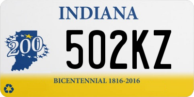 IN license plate 502KZ