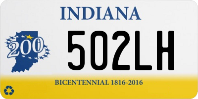 IN license plate 502LH