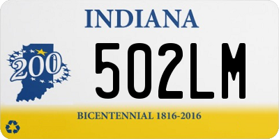 IN license plate 502LM