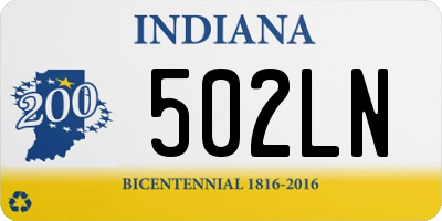 IN license plate 502LN