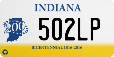 IN license plate 502LP