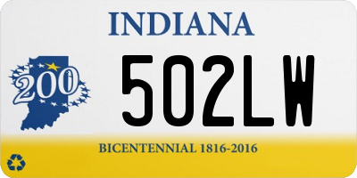 IN license plate 502LW