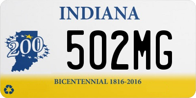 IN license plate 502MG