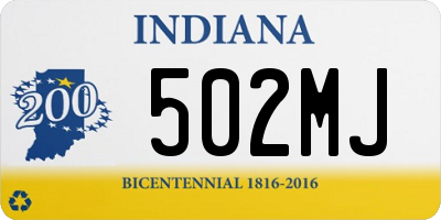 IN license plate 502MJ