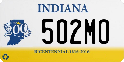 IN license plate 502MO