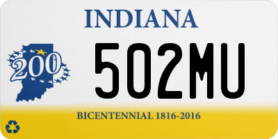 IN license plate 502MU