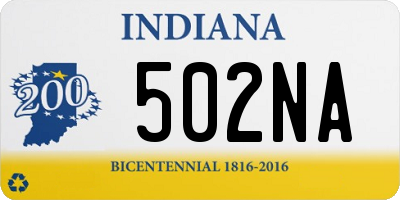 IN license plate 502NA