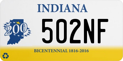 IN license plate 502NF