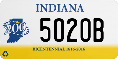 IN license plate 502OB