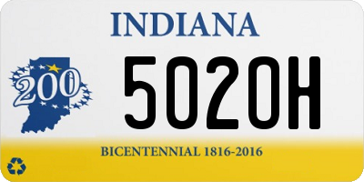 IN license plate 502OH