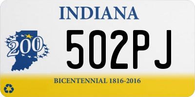 IN license plate 502PJ