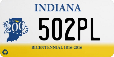 IN license plate 502PL