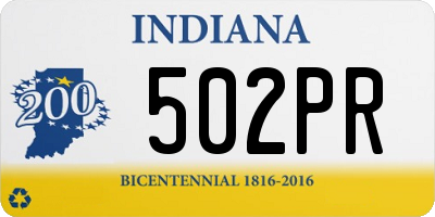 IN license plate 502PR