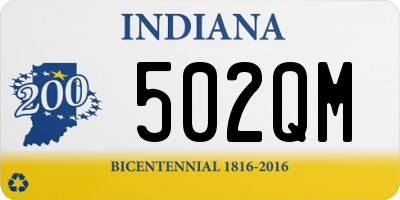 IN license plate 502QM