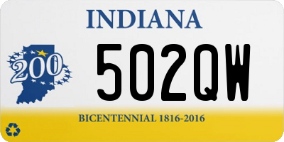 IN license plate 502QW