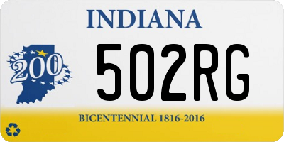 IN license plate 502RG