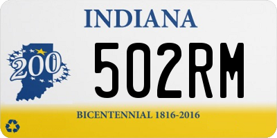 IN license plate 502RM