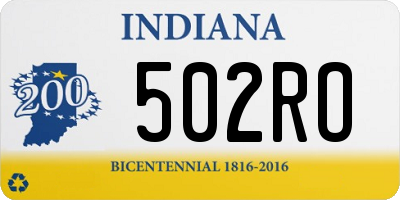 IN license plate 502RO