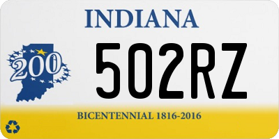 IN license plate 502RZ