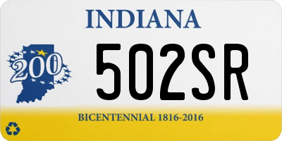 IN license plate 502SR