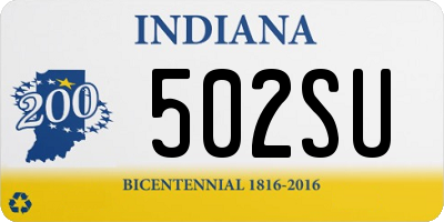 IN license plate 502SU