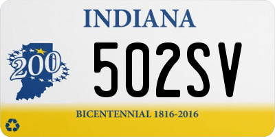 IN license plate 502SV