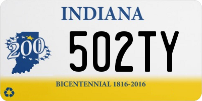 IN license plate 502TY