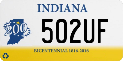 IN license plate 502UF