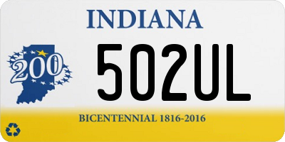 IN license plate 502UL