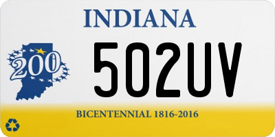 IN license plate 502UV