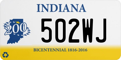 IN license plate 502WJ