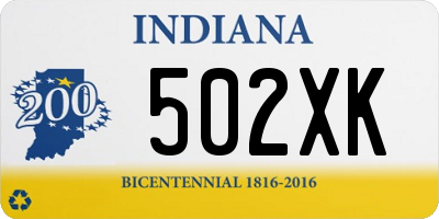 IN license plate 502XK