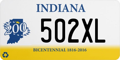IN license plate 502XL