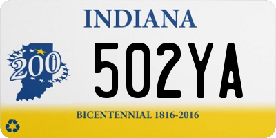 IN license plate 502YA