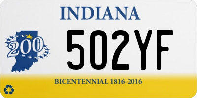 IN license plate 502YF