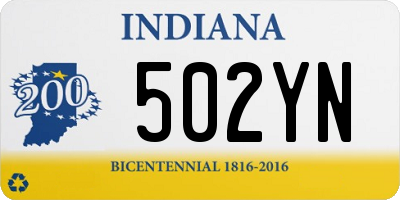 IN license plate 502YN