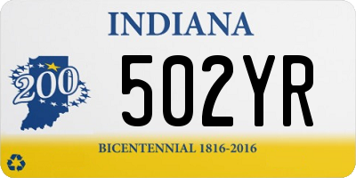 IN license plate 502YR