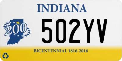 IN license plate 502YV