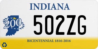 IN license plate 502ZG