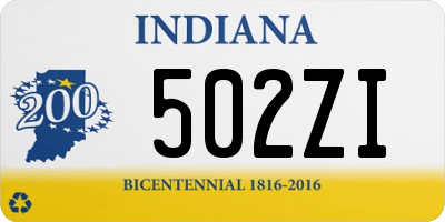 IN license plate 502ZI