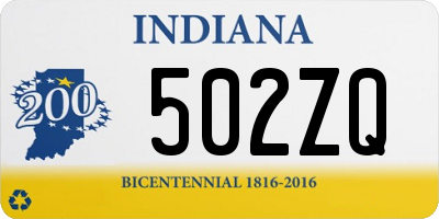 IN license plate 502ZQ